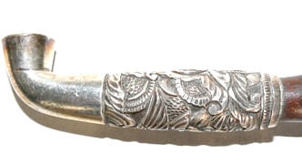 japanese silver smoking pipe, Meiji period