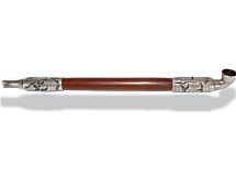 japanese antique silver tobacco pipe, Meiji era
