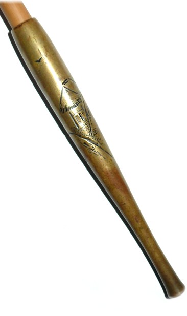 kenka-kiseru or Japanese smoking pipe and weapon, detail of engraving