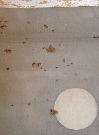 some damage on Japanese antique painting on scroll