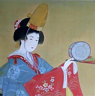 Japanese painting on scroll DANCING LADY, 1920's