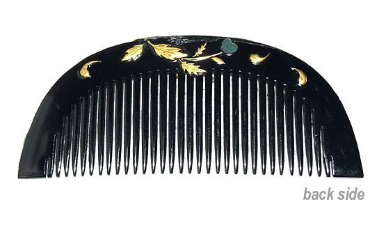 japanese traditional comb with gold relief and mother-of-pearl inlay, 1960's