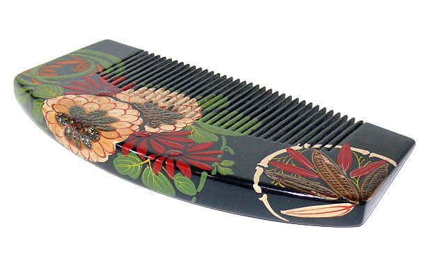 japanese antique wooden hair comb, 1920's