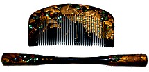 japanese antique tortoiseshell hair comb and pull-apart set, 1920's