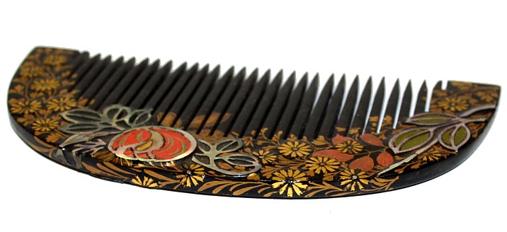 japanese wooden hand-painted comb, 1950's. The Kimono From Japan Online Store