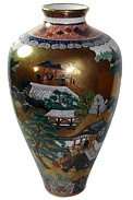 satsuma vase in namban style, Meiji, 1900's