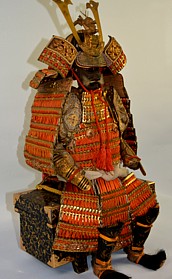 japanese muniature set of  a samurai warrior armor suit, 1930's