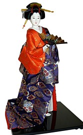 japanese traditional doll dressed with court attire