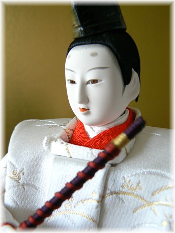 japanese traditional doll  dressed as Heain era Emperor