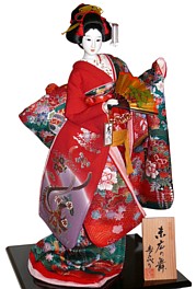 japanese traditiona doll of a noble lady