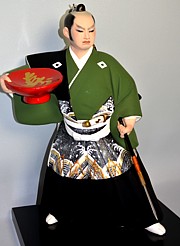 samurai warrior, japanese hakata clay figurine