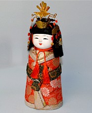 Japanese traditional kimekomi doll of a Princess with tiara