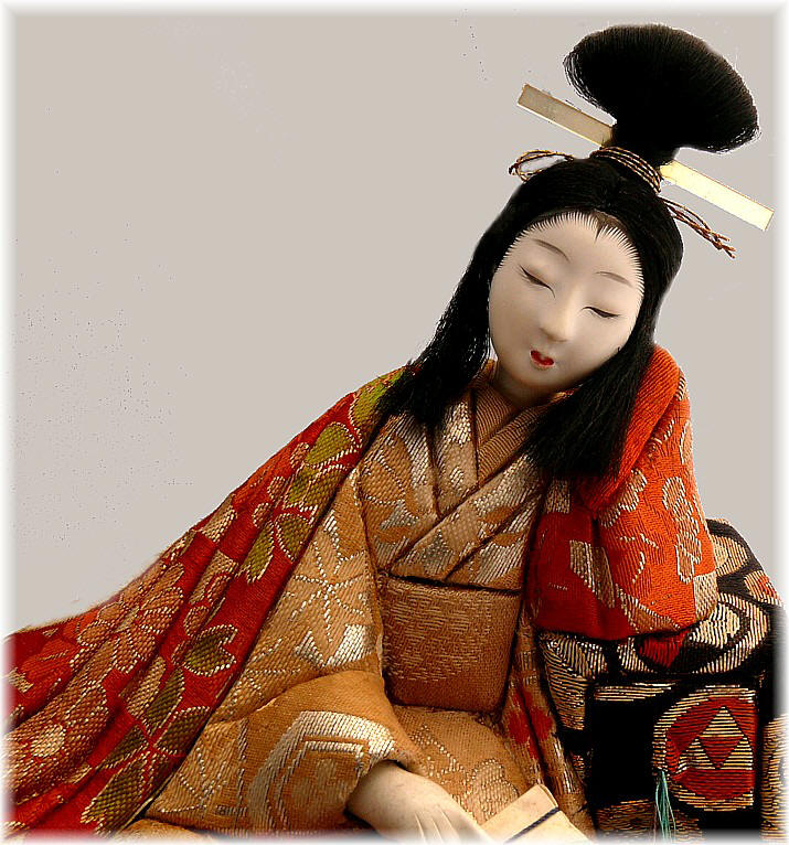 japanesekimekomi doll of a Noble Lady reading a book