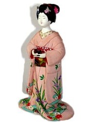 japanese vintage kimekomi doll of maiko