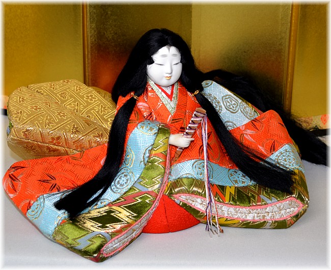 japanese kimekomi doll of a Princess of Heian era