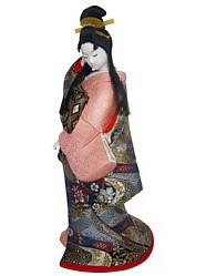 Japanese traditinal kimekomi doll of Oiran, 1980's. 