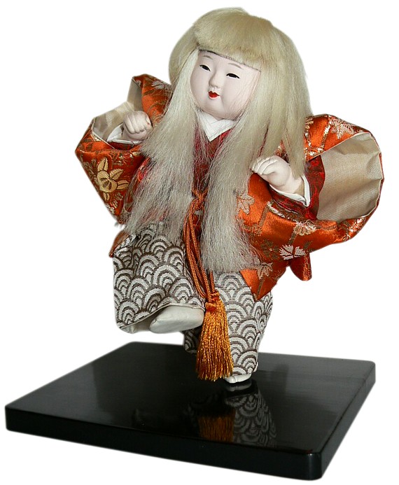 Kagami Jisha doll Kabuki Theater Character, 1930's