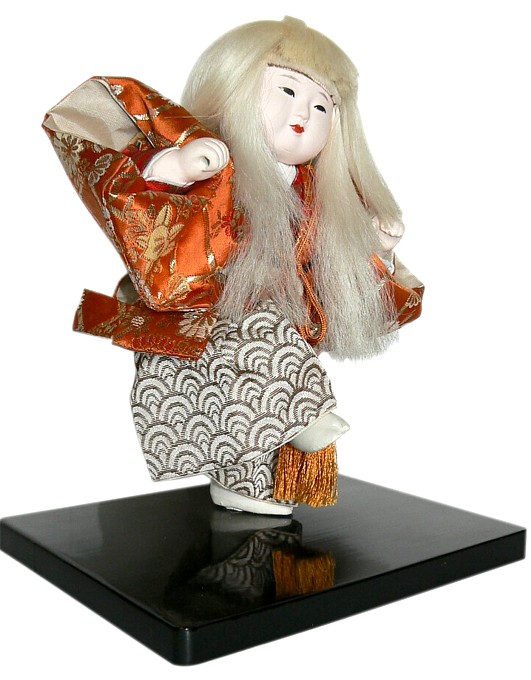 Japanese antique  Doll of Kabuki Theater Character as White Lion, 1930's