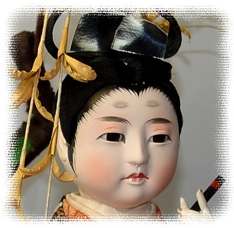 Young Yoshitsune or Ushiwaka, Japanese antique doll