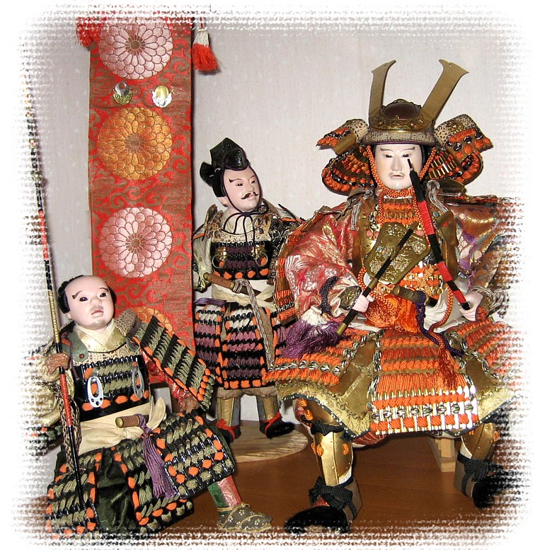 japanese antique samurai warrior dolls, 1920's