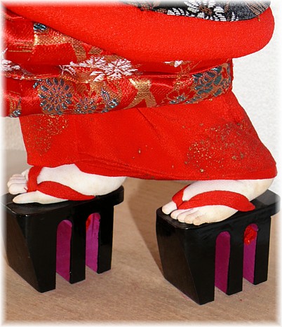 japanese oiran's traditional wooden sandals