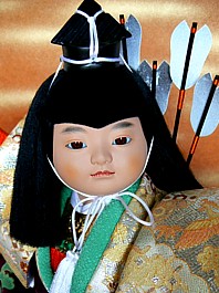 japanese yung samurai doll with bow and arrows, 1960's