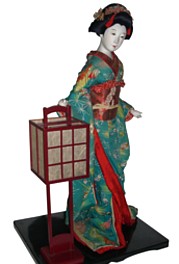 japanese traditional doll with lantern, 1920's