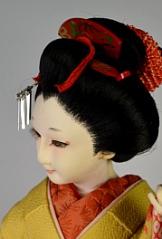 Japanese traditional silk face doll, 1950's