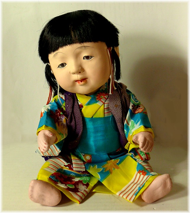 japanese  traditionall ichimatsu doll of a boy, 1920's