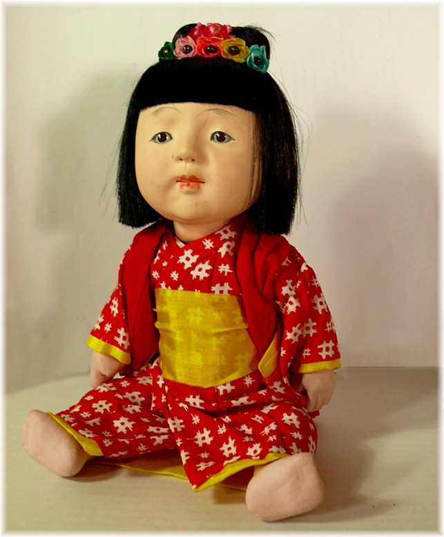 japanese traditional ichimatsu dol of a little girll, 1920's