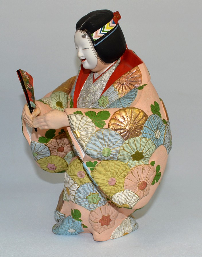japanese hakata clay doll of Noh Theatre paly, 1960's