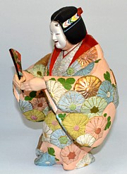 japanese hakata doll of Noh theatre actor with mas of Ko-Omote