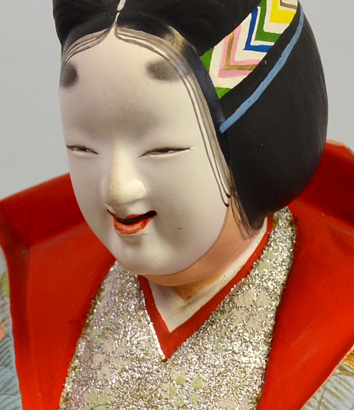 japanese hakata clay doll of Noh Theatre paly, 1960's