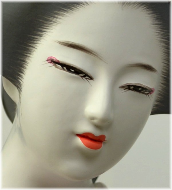 japanese hakata figurine of dancing geisha with fan
