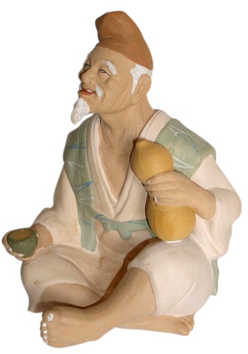 japanese hakata clay figurine, 1950's
