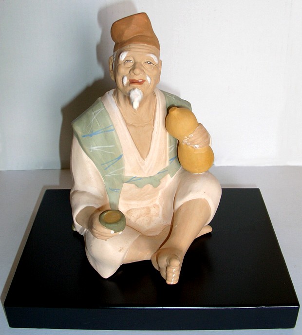 japanese hakata clay figurine, 1950's