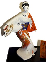 japanese hakata ceramic figurine od a dancig woman