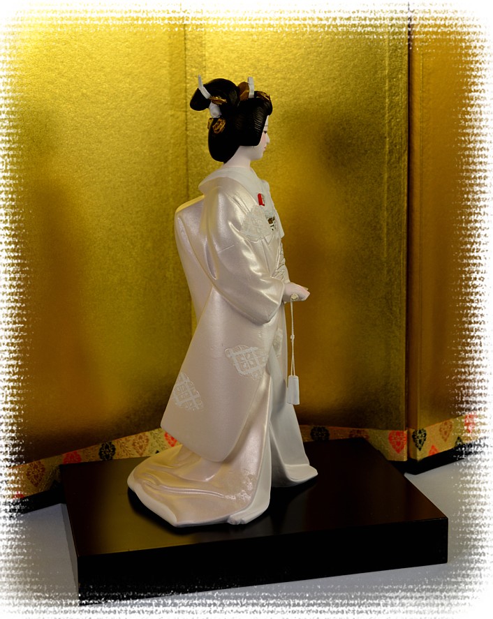 japanese hakata clay doll of a bride in wedding costume