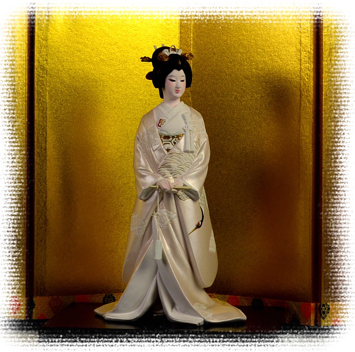 Japanese Hakata bride doll dressed with traditional wedding kimono