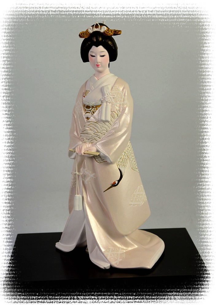 japanese hakata clay doll of a bride in wedding costume