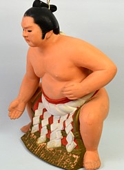 Hakata clay doll of a Sumo wrestler, 1950's