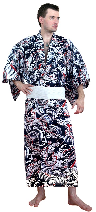 japanese man's kimono made from cotton