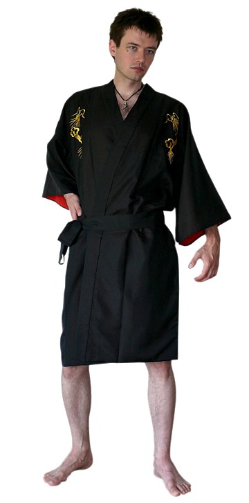  man's embroidered short kimono with lining, made in Japan