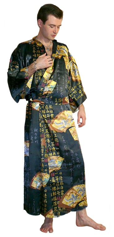 Japanese  pure silk kimono gown for man 