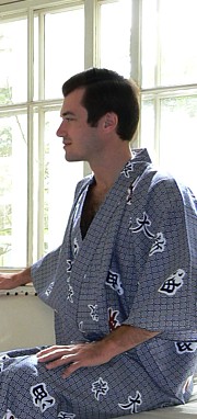 Japanese man's traditional cotton  yukata
