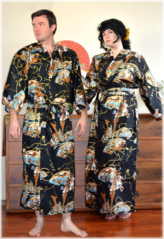 japanese kimonos for man and woman, cotton, made in Japan