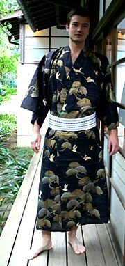 japanese cotton kimono for man, made in Japan