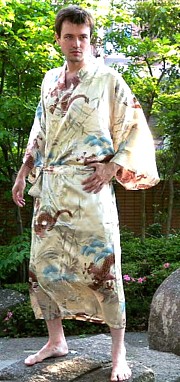man's  pure silk kimono gown, made in Japan