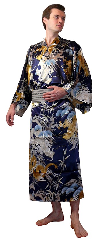 japanese modern silk man's kimono