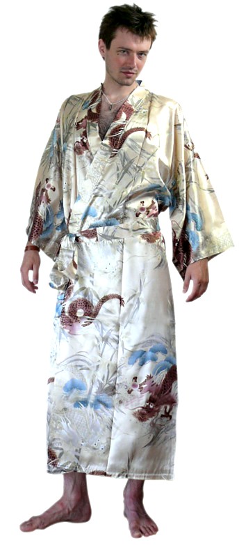 japanese modern silk man's kimono